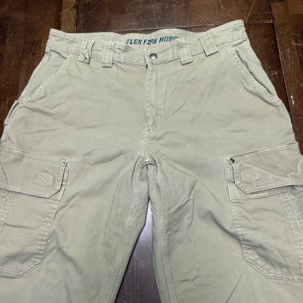 Duluth Trading Co Flex Fire Hose Cargo Pants Mens 36x36 Khaki Relaxed Fit 45507C - Picture 2 of 9